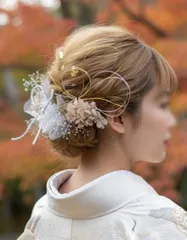 再販 ♥前撮り 成人式髪飾り  結婚式 ドライフラワー 髪飾り