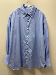 ロペピクニック パールボタン 長袖綺麗めシャツ オフィスカジュアル ブルー 38