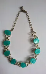 TURQUOISE blue SILVER NECKLACE (N-34)