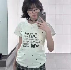 未使用ドット半袖Tシャツ