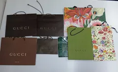 GUCCI グッチ　ショッパー 紙袋 9枚セット　定番ロゴ・現行グリーン・フローラ柄あり　まとめ売り