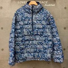 シュプリーム マイクロダウン ハーフジップ プルオーバー ダウン ベイズリー ブルー-H111802