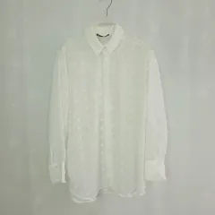 ZARA ザラ 白 ドット シャツ ブラウス s サイズ シースルー
