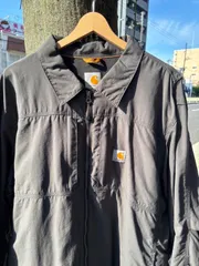 Carhartt　カーハート　ナイロン　ジャケット　ブルゾン　ワーク　シャツ　XLサイズ　ダークグレー　アメリカ古着　フルスイング