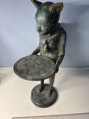 稀少品 オブジェ 皿持ち猫 バリネコ 猫 バリ猫 ブロンズ像 - メルカリ