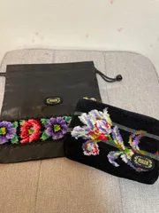 フェイラー 巾着＆ポーチセット 花柄 シュニール 未使用級 外側くもりあり