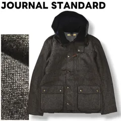 【美品】 ジャーナルスタンダード JOURNAL STANDARD ツイード クラシック マウンテンパーカー フーデッドジャケット アウター ブルゾン L グレー メンズ