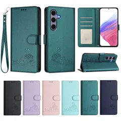 Galaxy S23 ケース 手帳型 6色 猫ちゃん かわいい ストラップ付き スタンド機能 カードポケット マグネット 耐衝撃 日常 ギャラクシー S23 スマホカバー 携帯カバー SC-51D SCG19