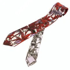 PRADA プラダ ネクタイ  花柄シルク   シルク100％ ピンク メンズ / 240001168619