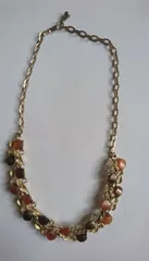 BROWN LEAF GOLD NECKLACE (N-37)