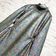 【未使用品タグ付き】Desigual 光沢 総柄 ドレス ワンピース スペイン製