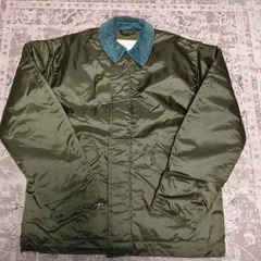 ALPHA INDUSTRIES アルファインダストリーズ  米軍　アメリカ兵　80s デッキジャケット S ナイロン 米軍実品　ナイロンジャケット　キルティングライナー　カーキ　Sサイズ　中古　古着