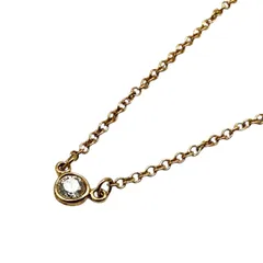 【Tiffany&Co.】 ティファニー バイザヤード ネックレス K18YG D0.07ct 約1.8g PERETTI ペレッティ ジュエリー ペンダント 【中古】 USED-AB 【9356】