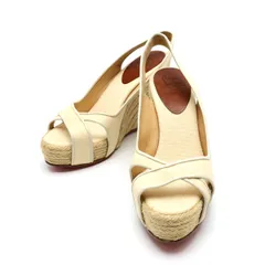 【楠本質店/元住吉】Christian Louboutin/クリスチャンルブタン　ウェッジソール　サンダル　ホワイト系　＃36（約JP23cm）【中古】