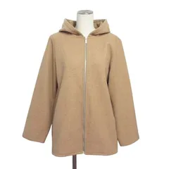 シューラルー SHOO・LA・RUE コート ウール調 ジップアップフーディブルゾン L 茶