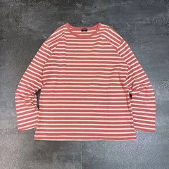 Vintage UNIQLO Blue Tag Border L/S T-Shirt Salmon Pink/White Tag XL Mens オールドユニクロ 紺タグ ボーダー ロンT サーモンピンク/オフホワイト メンズXL