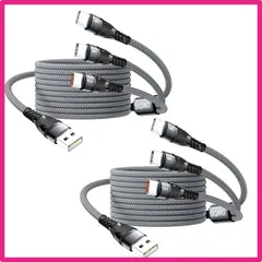 グレー SIQIWO USB C ケーブル [QC 3.0/3.1A/2本パック] 1.2m マルチUSB Cスプリッターケーブル 3 in 1充電コード 3つのType Cコネクタ付き iPhone 15/16/17シリーズ iPad Pro Samsung