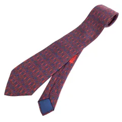 HERMES エルメス ネクタイ  シルク100％/ロープデザイン   シルク100％ ネイビー メンズ / 241016001892