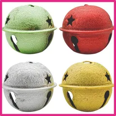 鈴 すず ベル 6 cm 4個 クリスマス鈴 カラフル 手芸鈴 飾り 大きい サイズ 可愛い オーナメント クリスマスベル 装飾用ベル チャーム ペンダント アクセサリーパーツ ジングルベル ハンドメイド 手作り DIY 装飾 手芸用 パーツ