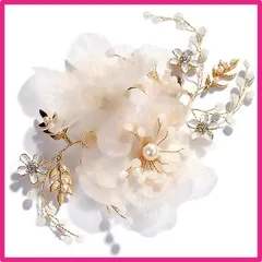 TBDBNR髪飾り 子供髪飾り 花びら フラワーヘアークリップ 1点 花嫁ヘッドドレス 上品なヘアアクセサリー 女の子 結婚式/披露宴/成人式に/子供の発表会/入学式/入園式/卒業式/演奏会/写真撮影/ギフトさんに適用 ヘアピン ホワイト