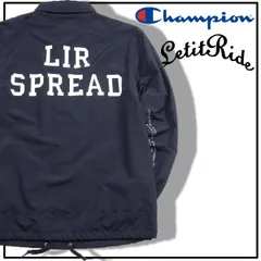【新品】 Champion × LET IT RIDE ／ チャンピオン × レットイットライド　撥水 コーチジャケット 耐久 ナイロンタフタ kudos 高機能素材 アウター ブルゾン スター 刺繍 ネイビー ｜ 秋冬