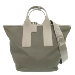 未使用 フルラ PIUMA ピューマ WB01249 BX3050 ナイロン レザー カーキ 2way ハンドバッグ グリーン 0946 Furla