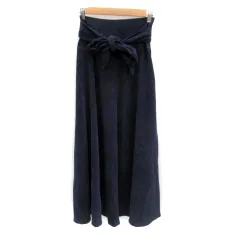 フィフス fifth コーデュロイスカート フレアスカート ロング丈 マキシ丈 無地 M 紺 ネイビー /SY12