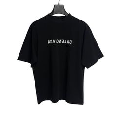 新品同様］バレンシアガ Tシャツ ミラーロゴ ブラック - メルカリ