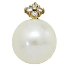 0.04ct/アコヤ真珠/Japan Pearl/パール･ダイヤモンドペンダントトップ/K18YG-1.1g/イエローゴールド 翌日配送可【♀】【A】【レディース】★■595889【中古】