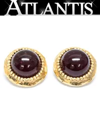 シャネル CHANEL ヴィンテージ カラーストーン イヤリング 赤 2  5 【72487】