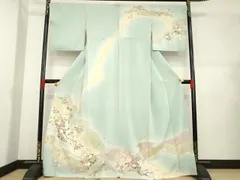 平和屋着物●訪問着　友禅　吉祥花文　鶴　正絹　逸品　AABD7643ck