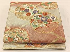 V3124 ○高級 正絹 唐織 六通 袋帯 華文 花文 蝶々 - メルカリ