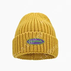 登山旅行用秋冬ニット帽 女性用 日系キャンディカラー オレンジ / ラベンダー 顔痩せ 上鏡きめる cccmn. ロゴ