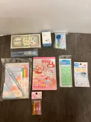 San-x/サンエックス 札束メモ/Utatan メモ帳 レターセット/ファスナーホルダー/ハムスターローラースタンプ/スペースハムスター 定規 他 おまとめセット レトロ 文房具 当時物 未使用品 長期自宅保管品 インク漏れ等有 現状お渡し