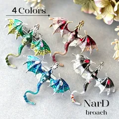 羽ばたく飛竜のブローチ　モンスター メンズ ヴィンテージ調 アンティーク調 男女兼用 ユニセックス コスプレ 大人 子供 恐竜 龍 動物 ドラゴン 個性的 ハロウィン 生き物 コサージュ 新品未使用 カジュアル 2way ペンダントトップNerD