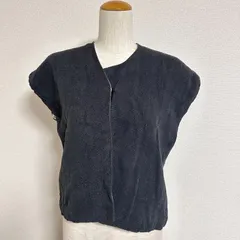 Lin francais d’antan ランフランセダンタン 日本製 Vネックリネンベスト コットン裏地付き チャコール FREE