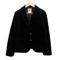 レイビームス Ray Beams テーラードジャケット ミドル丈 シングルボタン 総裏地 ベロア 1 紺 ネイビー /SM11