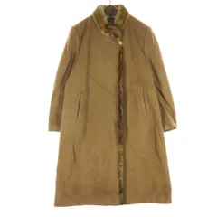 Cashmere カシミヤ 日本製 長袖 ロングコート L ブラウン レディース 古着