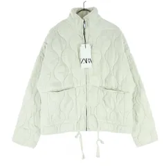 未使用 ZARA ザラ キルティングジャケット XS ホワイト レディース 古着