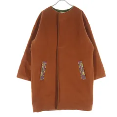 TITICACA チチカカ ウール ノーカラーコート F オレンジ系 メンズ 古着