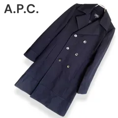 A.P.C. アーペーセー ダークネイビー ダブルブレスト ピーコート ロング丈 フランス製 36 Mサイズ相当 レディース エレガント 上質 秋冬 828KZ