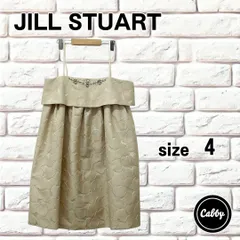 JILL STUART ジルスチュアート ワンピース ドレス ベージュ ハート柄 ビジュー サイズ4