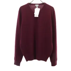 未使用 UNIQLO ユニクロ カシミヤ100％ 長袖 Vネック セーター M ボルドー ニット メンズ 古着