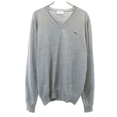 00s LACOSTE ラコステ フラレコ フランス製 ニットベスト グレー 