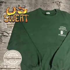 【STETSON】カレッジロゴ スウェット 王道グリーンが主役！着るだけで「こなれボーイズライク」が即完成。オーバーサイズ 古着 L相当(College Logo Sweatshirt)