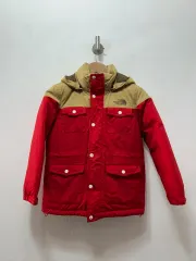THE NORTH FACE ザノースフェイス レッド/ベージュ フード ダウン ジャケット 120
