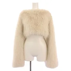 ザラ ZARA FAUX FUR SWEATSHIRT ニット セーター フェイクファー 長袖 XS-S アイボリー 3692/953/052 /TK