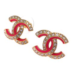 CHANEL ヴィンテージ ネックレス イヤリング セット ココマーク 赤黒 