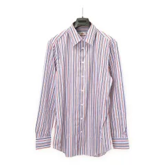 ETRO エトロ Yシャツ ワイシャツ 長袖シャツ ストライプ コットン100% 綿100% ライトブルー 水色 マルチカラー #40 アウトレット品