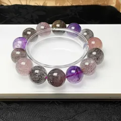 綺麗 EU製★スーパーセブン★パワーストーン ブレスレット 天然石 綺麗 お守り ギフト  15.9-16.7mm ZZ1721